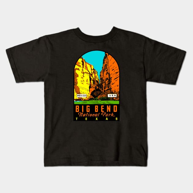 Big Bend National Park Texas Vintage Kids T-Shirt by Hilda74